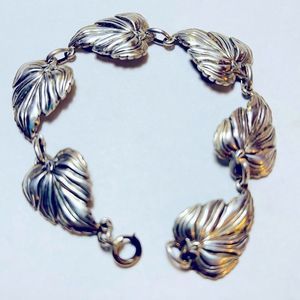 Vintage Marked Danecraft Sterling Silver Leaf Bracelet 60’s